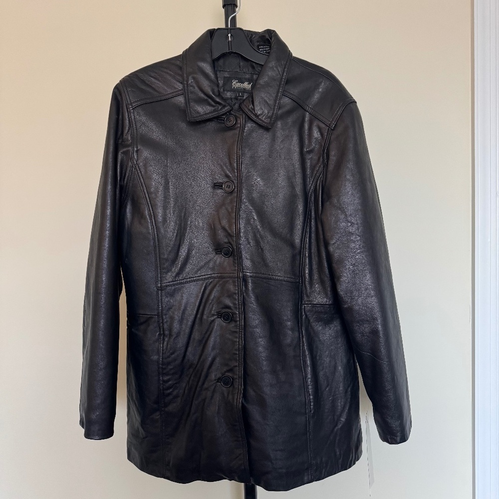 Excelled Collection Black Leather Jacket Women’s in Large